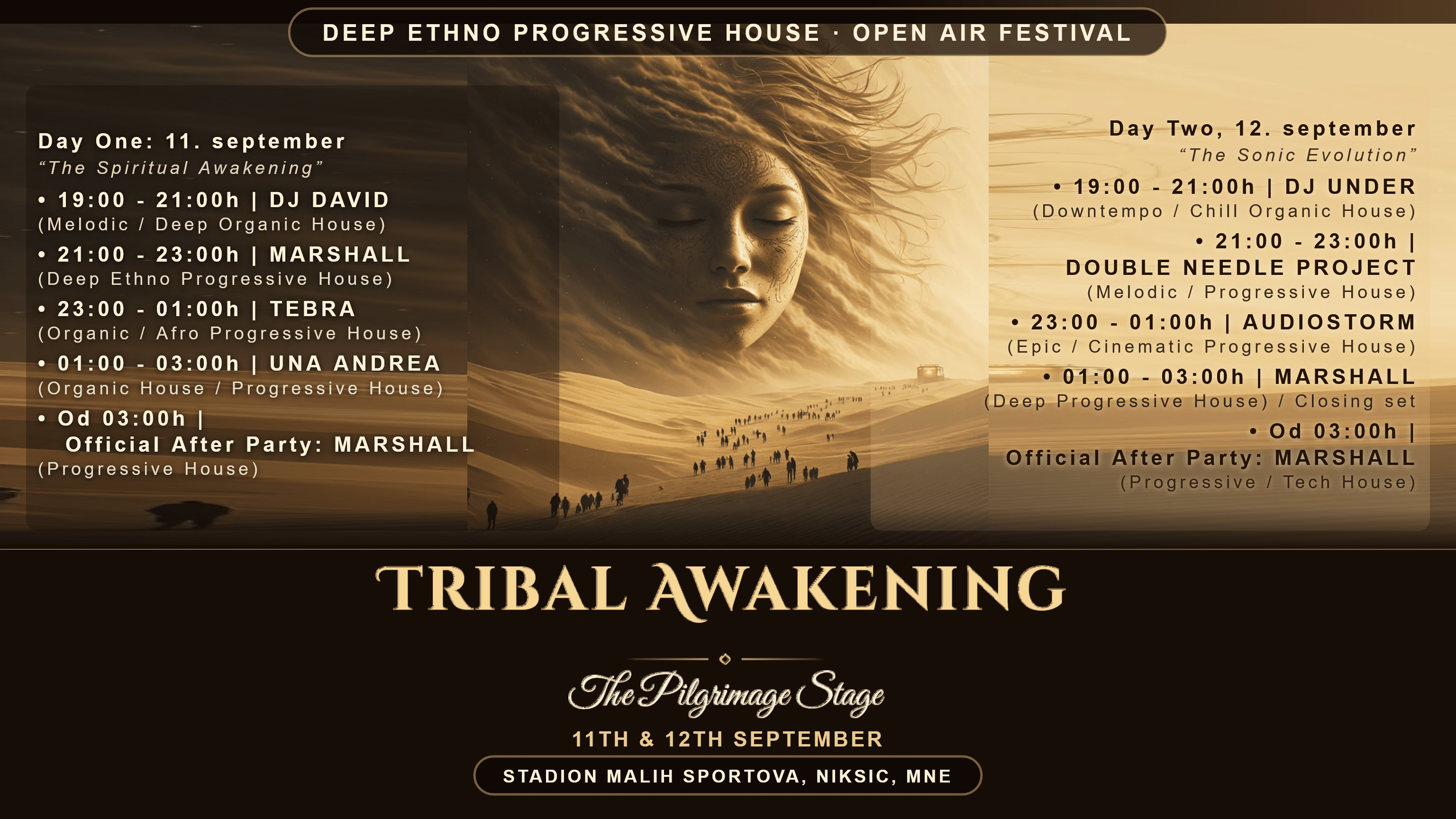 Tribal Awakening 2026: Dvodnevni festival elektronske muzike u septembru u Nikšiću